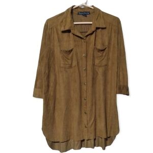 French Laundry Button Up Shirt Brown Large